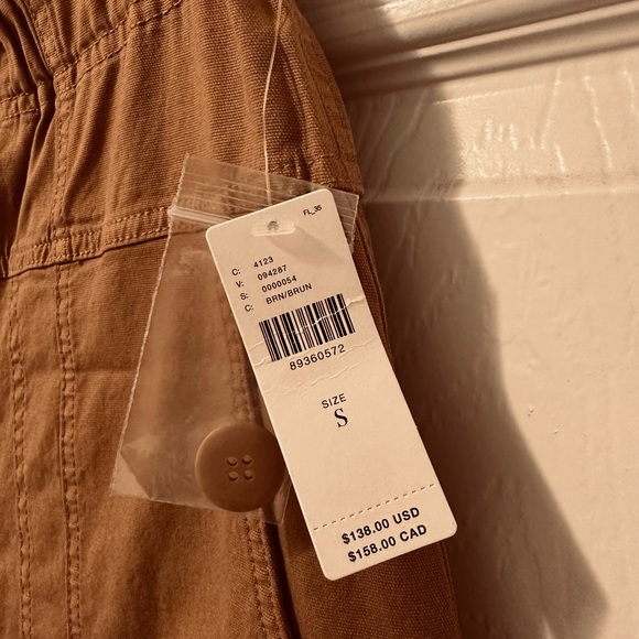 NWT Anthropologie Maeve Brown Wide-Leg Utility Pants - Picture 9 of 10